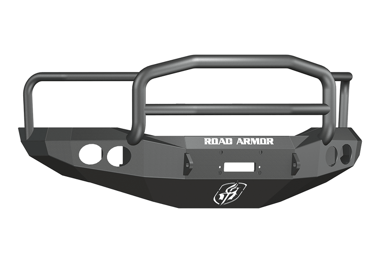 Road Armor Stealth 44065B 2006-2009 Dodge Ram 2500/3500/4500/5500 Winch Front Bumper with Lonestar Guard and Round Light Cutouts - BumperStock