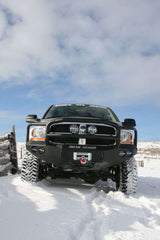 Road Armor Stealth 44065B 2006-2009 Dodge Ram 2500/3500/4500/5500 Winch Front Bumper with Lonestar Guard and Round Light Cutouts - BumperStock