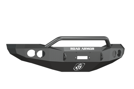 Road Armor Stealth 44074B 2006-2008 Dodge Ram 1500 Winch Front Bumper with Pre-Runner Guard and Round Light Cutouts - BumperStock