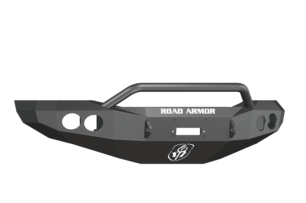 Road Armor Stealth 44074B 2006-2008 Dodge Ram 1500 Winch Front Bumper with Pre-Runner Guard and Round Light Cutouts - BumperStock