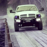Road Armor Stealth 44074B 2006-2008 Dodge Ram 1500 Winch Front Bumper with Pre-Runner Guard and Round Light Cutouts - BumperStock