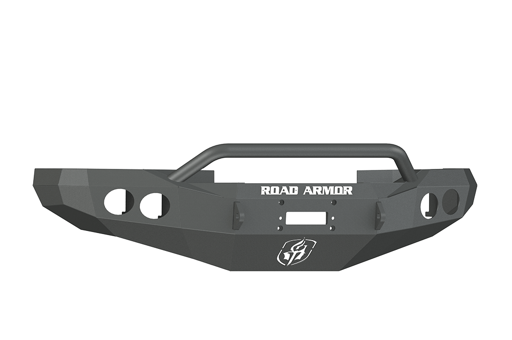 Road Armor Stealth 47004B 1994-1996 Dodge Ram 1500/2500/3500 Winch Front Bumper with Pre-Runner Guard and Round Light Cutouts - BumperStock