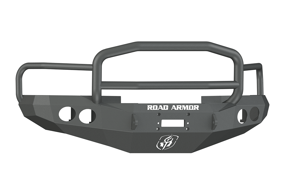 Road Armor Stealth 47005B 1994-1996 Dodge Ram 1500/2500/3500 Winch Front Bumper with Lonestar Guard and Round Light Cutouts - BumperStock