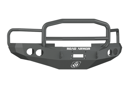 Road Armor Stealth 47005B 1994-1996 Dodge Ram 1500/2500/3500 Winch Front Bumper with Lonestar Guard and Round Light Cutouts - BumperStock