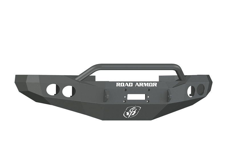 Road Armor Stealth 47014B 1997-2001 Dodge Ram 1500 Winch Front Bumper with Pre-Runner Guard and Round Light Cutouts - BumperStock