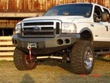 Road Armor Stealth 60500B 2005-2007 Ford F250/F350/F450/Excursion Winch Front Bumper with Round Light Cutouts - BumperStock
