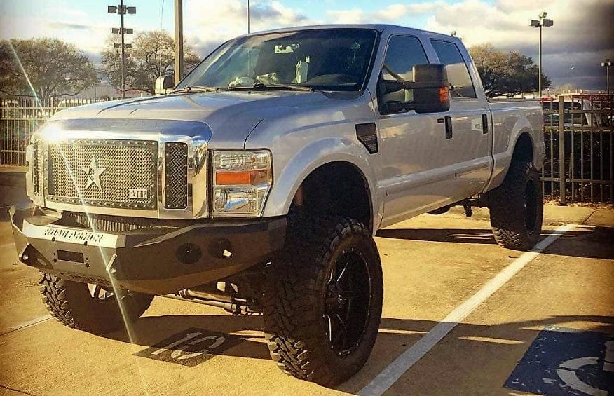 Road Armor Stealth 60800B 2008-2010 Ford F250/F350/F450 Winch Front Bumper with Round Light Cutouts - BumperStock