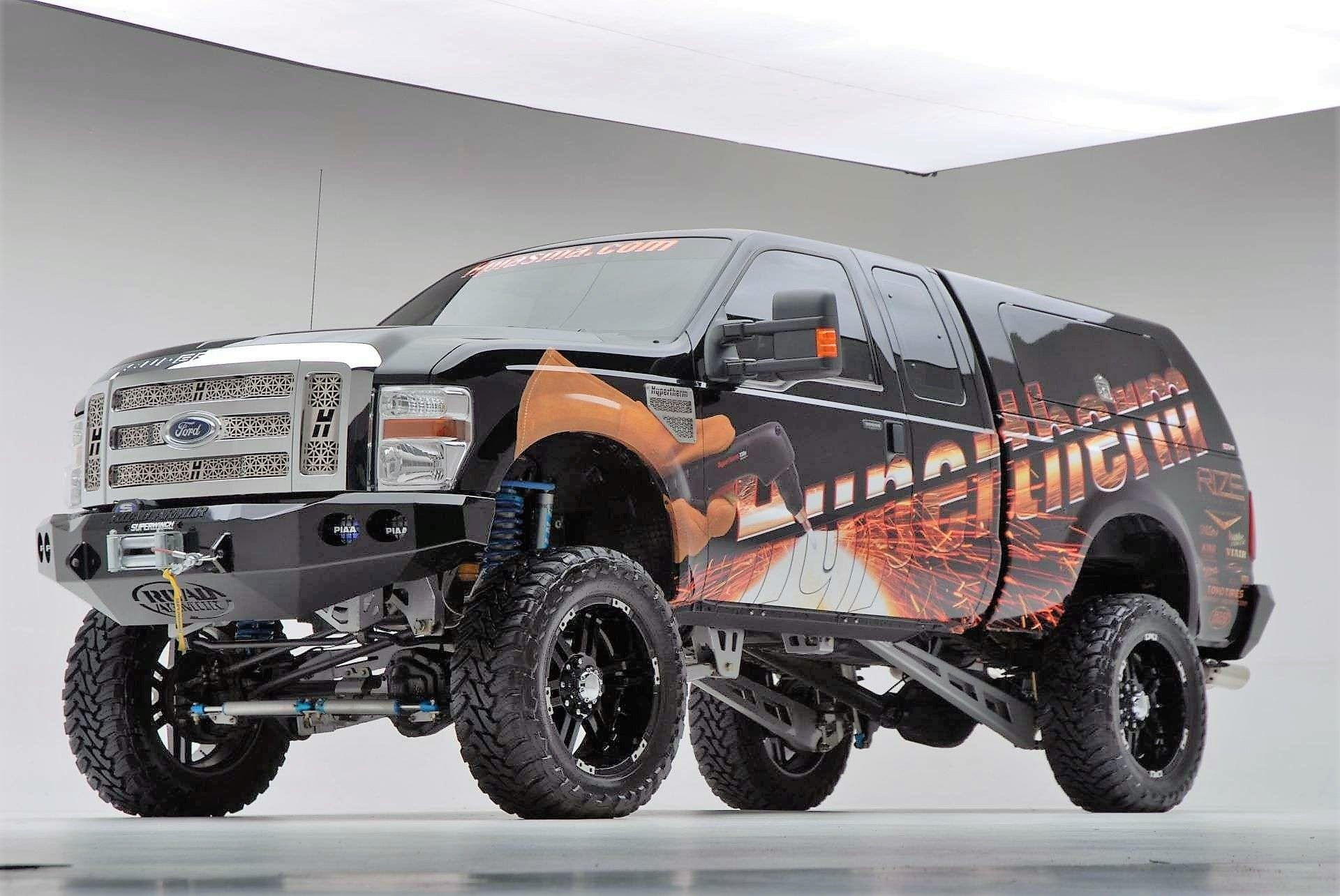 Road Armor Stealth 60800B 2008-2010 Ford F250/F350/F450 Winch Front Bumper with Round Light Cutouts - BumperStock