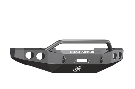 Road Armor Stealth 60804B 2008-2010 Ford F250/F350/F450 Winch Front Bumper with Pre-Runner Guard and Round Light Cutouts - BumperStock