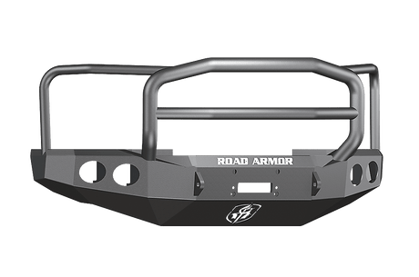Road Armor Stealth 60805B 2008-2010 Ford F250/F350 Winch Front Bumper with Lonestar Guard and Round Light Cutouts - BumperStock