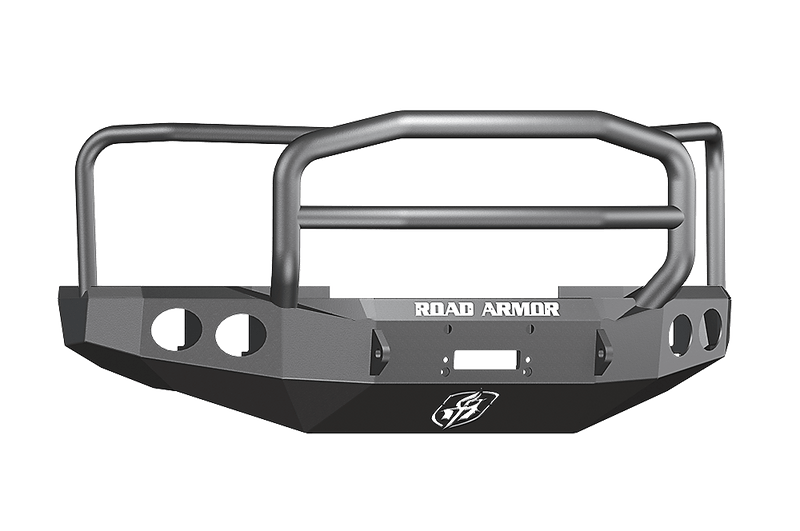 Road Armor Stealth 60805B 2008-2010 Ford F250/F350 Winch Front Bumper with Lonestar Guard and Round Light Cutouts - BumperStock