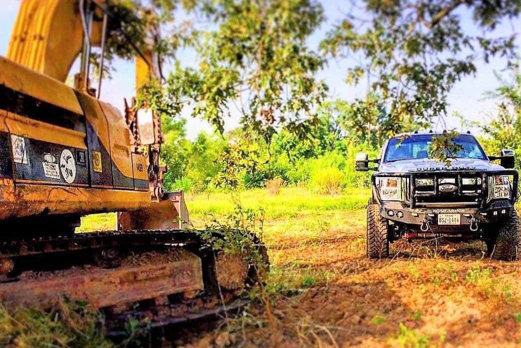 Road Armor Stealth 61102B 2011-2016 Ford F250/F350 Winch Front Bumper with Titan II Guard and Round Light Cutouts - BumperStock