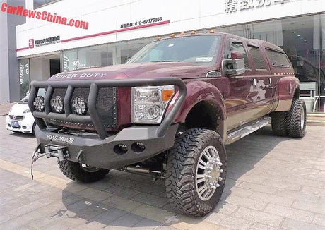 Road Armor Stealth 61102B 2011-2016 Ford F250/F350 Winch Front Bumper with Titan II Guard and Round Light Cutouts - BumperStock