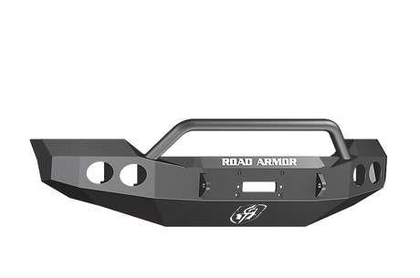 Road Armor Stealth 61104B 2011-2016 Ford F250/F350 Winch Front Bumper with Pre-Runner Guard and Round Light Cutouts - BumperStock
