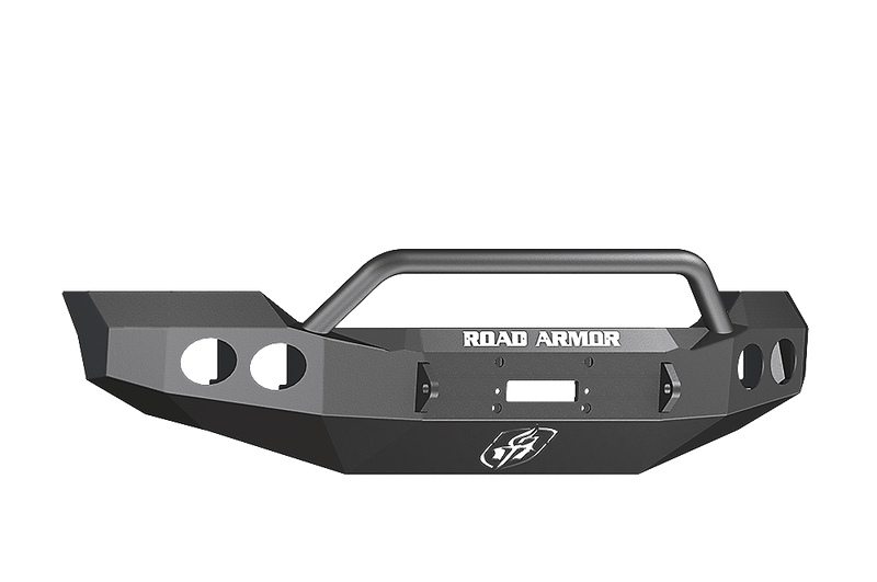 Road Armor Stealth 61104B 2011-2016 Ford F250/F350 Winch Front Bumper with Pre-Runner Guard and Round Light Cutouts - BumperStock
