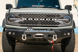 Road Armor Stealth 6213F10B 2021-2022 Ford Bronco Stealth Base Front Bumper With Recessed Winch - BumperStock