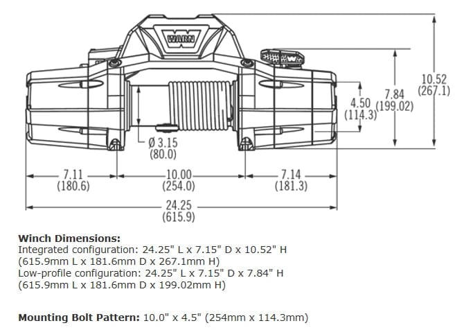 WARN 88990 ZEON 10 Truck Winch 10000LB - BumperStock