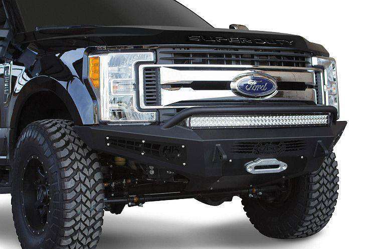 2017-2019 Ford F250/F350 Front Bumper Cover (Gloss White) - With Fog Light Cutouts, DIY ABS Cover