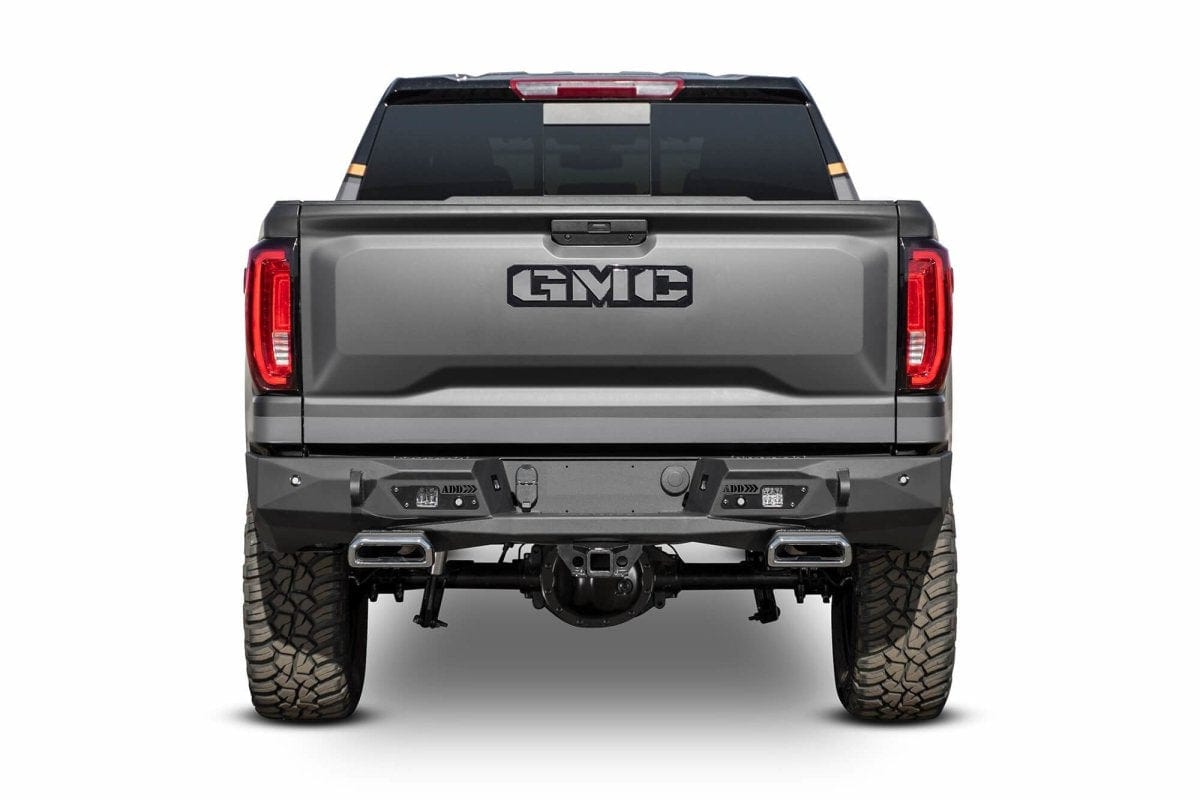ADD R441051280103 2019-2021 GMC Sierra 1500 Stealth Fighter Rear Bumper with Exhaust Tips - BumperStock