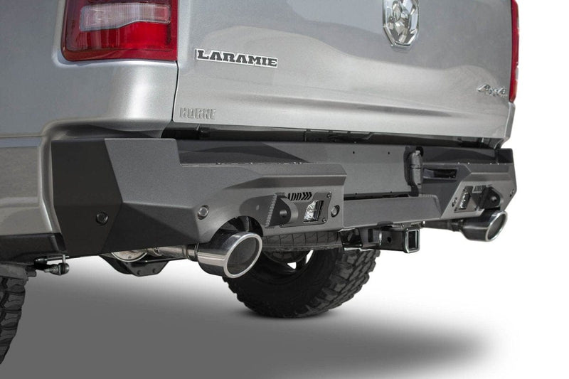 Chrome & Black Steel Rear Bumper For 2019-2023 Ram 1500 – Single/Dual Exhaust (PREENEX)