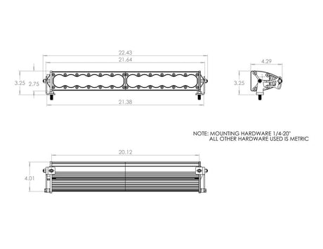 Baja Designs 452014 OnX6+ 20" Amber Wide Driving LED Light Bar - BumperStock