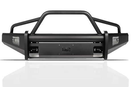 Fab Fours CH05-Q1362-1 2003-2007 Chevy Silverado 2500/3500 HD Black Steel Elite Front Bumper Pre-Runner Guard-BumperStock
