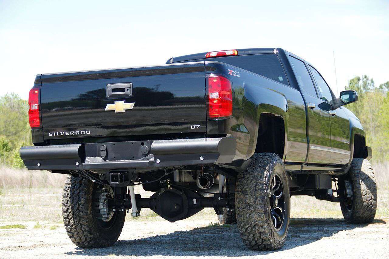 Fab Fours CH08-U1450-1 GMC Sierra 2500/3500 HD 2007.5-2010 Black Steel  Elite Rear Bumper