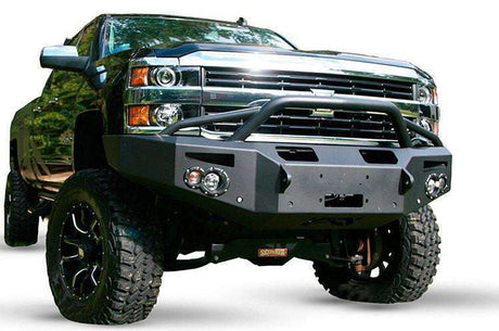 Fab Fours CH14-C3052-1 2015-2019 Chevy Silverado 2500/3500 HD Premium Front Bumper Winch Ready Pre-Runner Guard - BumperStock