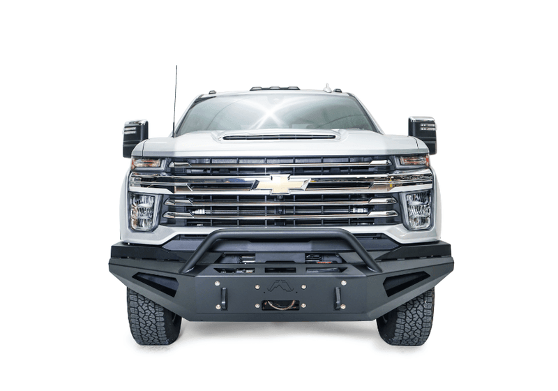 Fab Fours CH20-RS4962-1 Chevy Silverado 2500/3500 HD 2020-2021 Red Steel Front Winch Bumper Pre-Runner Guard - BumperStock