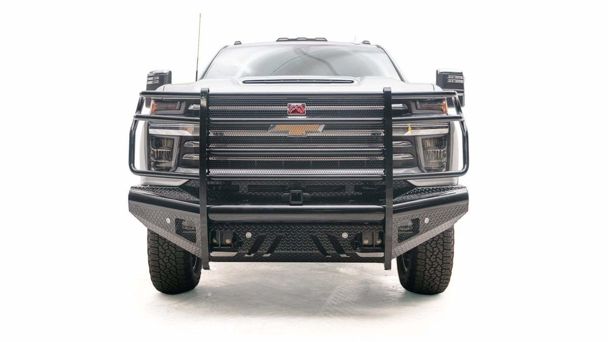 Fab Fours CH20-S4960-1 Chevy Silverado 2500/3500 HD 2020-2023 Black Steel  Front Bumper Full Guard Sensor