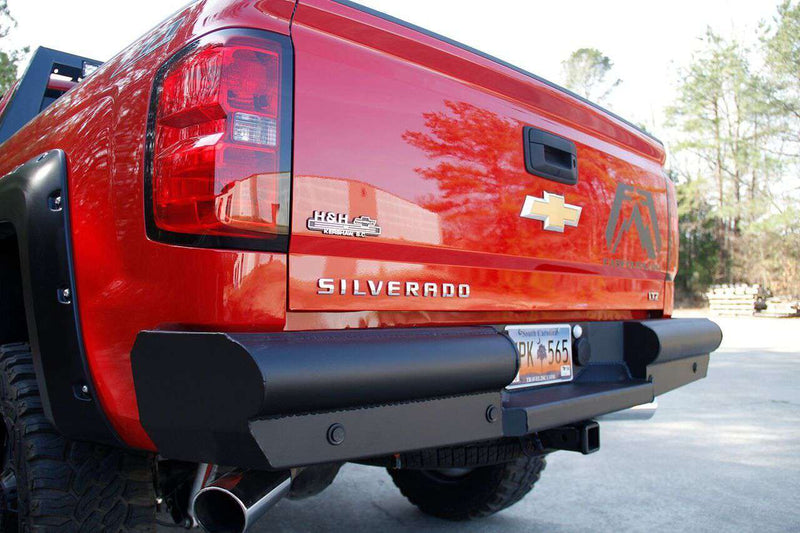 Fab Fours CS14-U3150-1 2014-2018 Chevy Silverado 1500 Black Steel Elite Rear Bumper-BumperStock