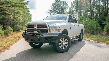 Fab Fours DR10-RS2962-1 Dodge Ram 2500/3500 HD 2010-2018 Red Steel Winch Front Bumper Pre-Runner Guard-BumperStock