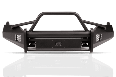 Fab Fours DR13-R2962-1 Dodge Ram 1500 2013-2018 Black Steel Elite Front Bumper Pre-Runner Guard-BumperStock