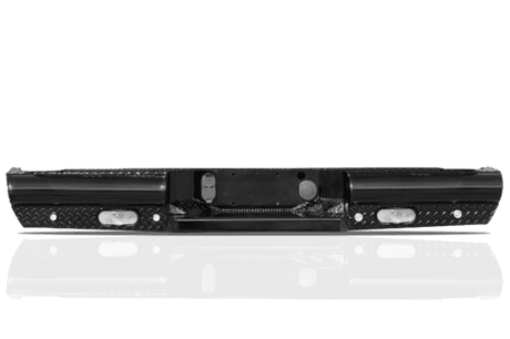 Fab Fours DR94-T1650-1 Dodge Ram 2500/3500 HD 1994-2002 Black Steel Rear Bumper-BumperStock