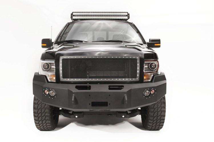 Fab Fours FF09-H1951-1 Ford F150 2009-2014 Premium Front Bumper Winch Ready No Guard-BumperStock