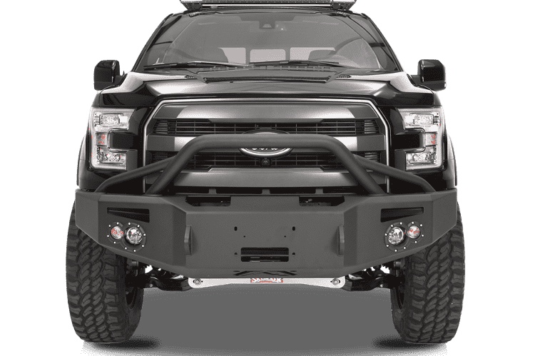 Fab Fours FF09-H1952-1 Ford F150 2009-2014 Premium Front Bumper Winch Ready Pre-Runner Guard-BumperStock