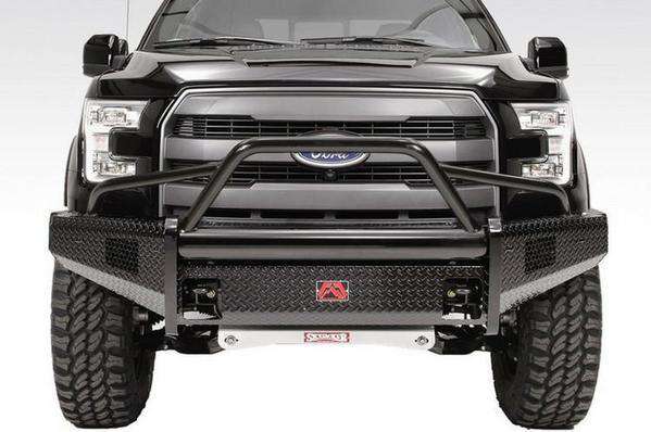 Fab Fours FF09-K1962-1 Ford F150 2009-2014 Black Steel Front Bumper Pre-Runner Guard-BumperStock