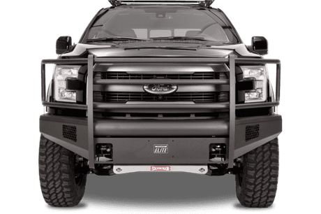 Fab Fours FF09-R1960-1 Ford F150 2009-2014 Black Steel Elite Front Bumper Full Guard-BumperStock