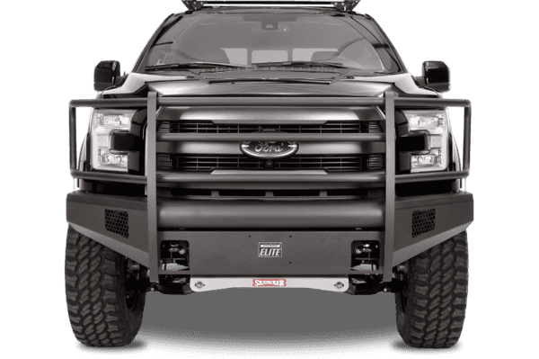 Fab Fours FF09-R1960-1 Ford F150 2009-2014 Black Steel Elite Front Bumper Full Guard-BumperStock