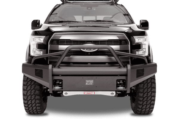 Fab Fours FF09-R1962-1 Ford F150 2009-2014 Black Steel Elite Front Bumper Pre-Runner Guard-BumperStock