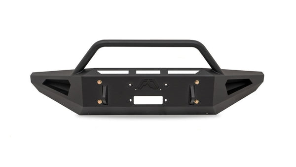 Fab Fours FF09-RS1762-1 Ford F150 2009-2014 Red Steel Winch Front Bumper Pre-Runner Guard-BumperStock
