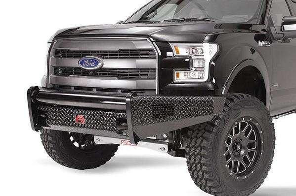 Fab Fours FF15-K3251-1 Ford F150 2015-2017 Black Steel Front Bumper No Guard-BumperStock