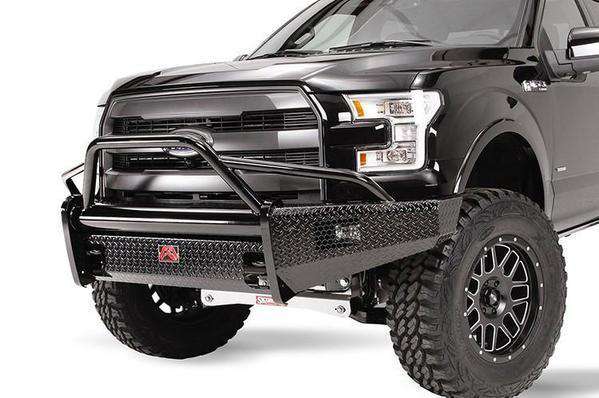 Fab Fours FF15-K3252-1 Ford F150 2015-2017 Black Steel Front Bumper Pre-Runner Guard-BumperStock