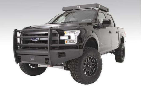 Fab Fours FF15-R3250-1 Ford F150 2015-2017 Black Steel Elite Front Bumper Full Guard-BumperStock