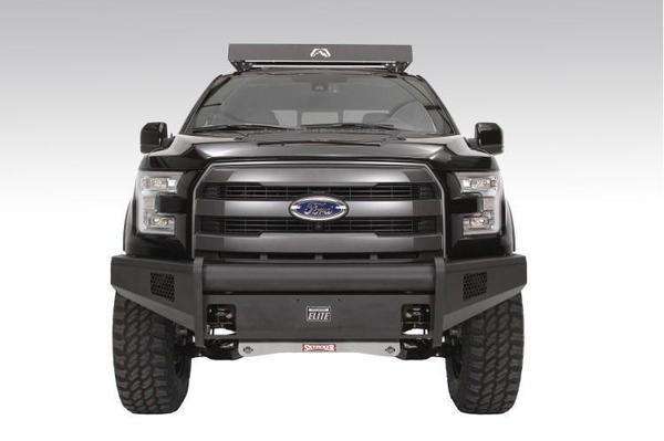 Fab Fours FF15-R3251-1 Ford F150 2015-2017 Black Steel Elite Front Bumper No Guard-BumperStock