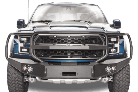Fab Fours FF17-H4350-1 Ford Raptor 2017-2020 Premium Front Bumper Winch Ready Full Guard-BumperStock