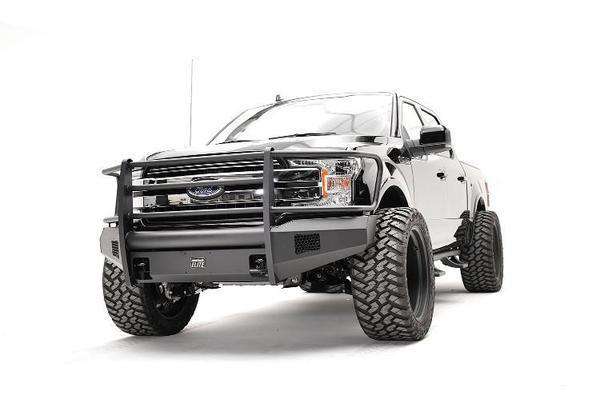 Fab Fours FF18-R4560-1 Ford F150 2018-2020 Black Steel Elite Front Bumper Full Guard-BumperStock