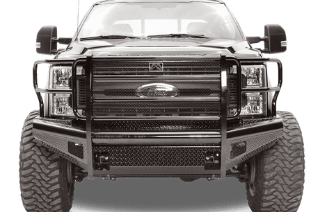 Fab Fours FS08-S1960-1 Ford F250/F350/F450/F550 Super Duty 2008-2010 Black Steel Front Bumper Full Guard-BumperStock