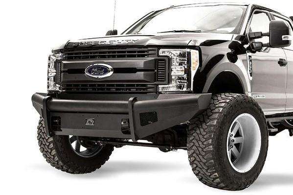 Fab Fours FS17-Q4161-1 Ford F250/F350/F450/F550 Super Duty 2017-2022 Black  Steel Elite Front Bumper No Guard