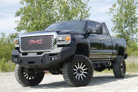 Fab Fours GM14-A3151-1 GMC Sierra 2500/3500 HD 2015-2019 Premium Front Bumper Winch Ready No Guard Non-Sensor-BumperStock